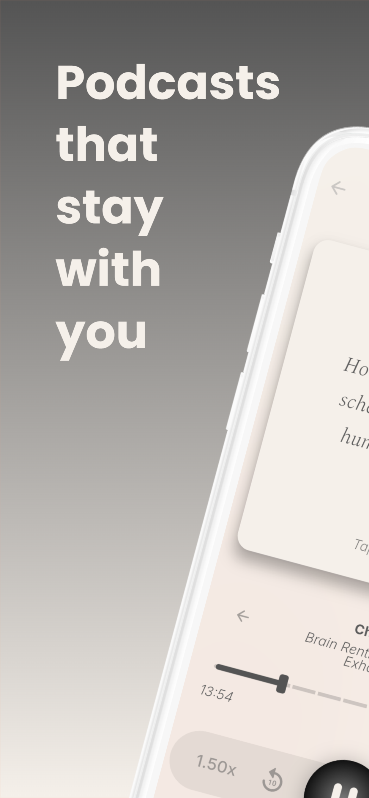 ThoughtX screenshot — Podcasts that stay with you