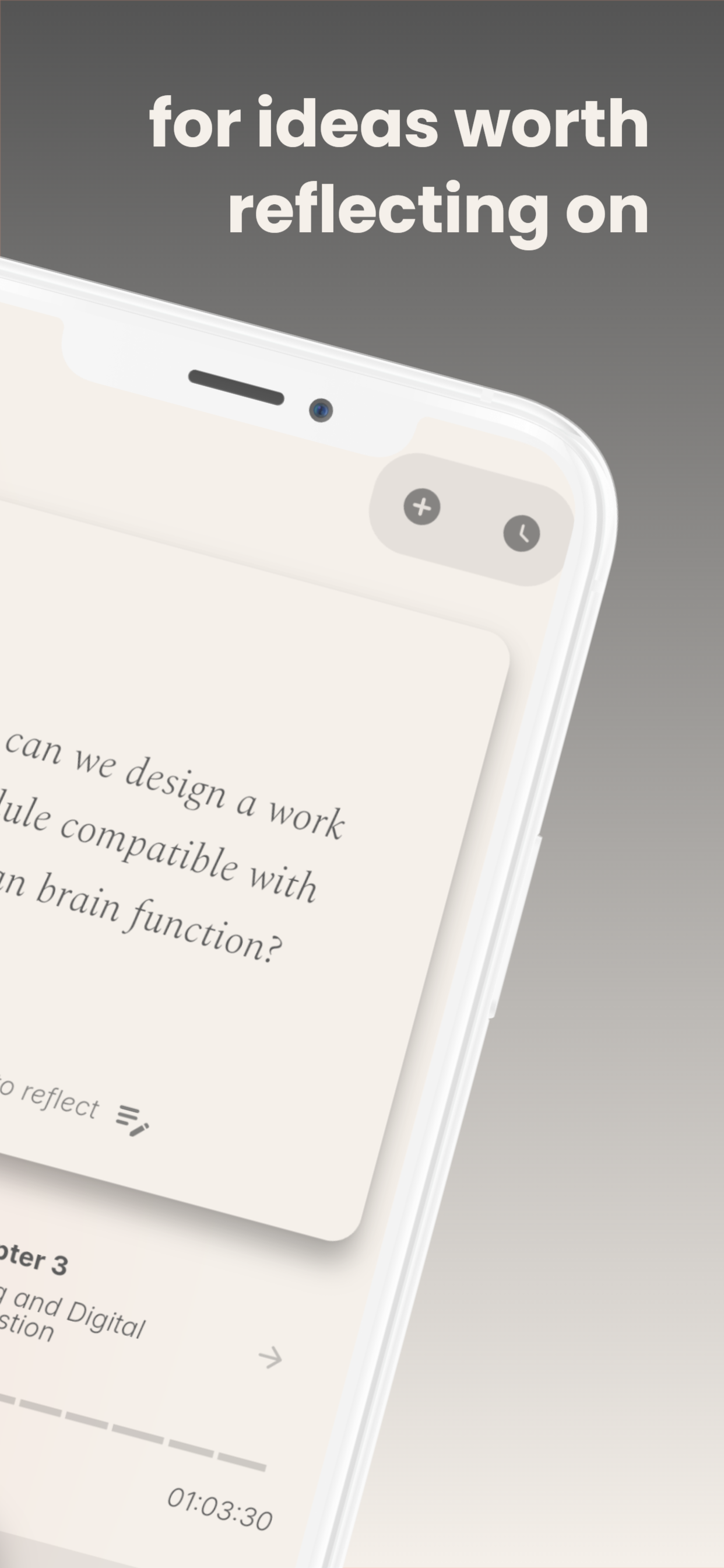 ThoughtX screenshot — Ideas worth reflecting on